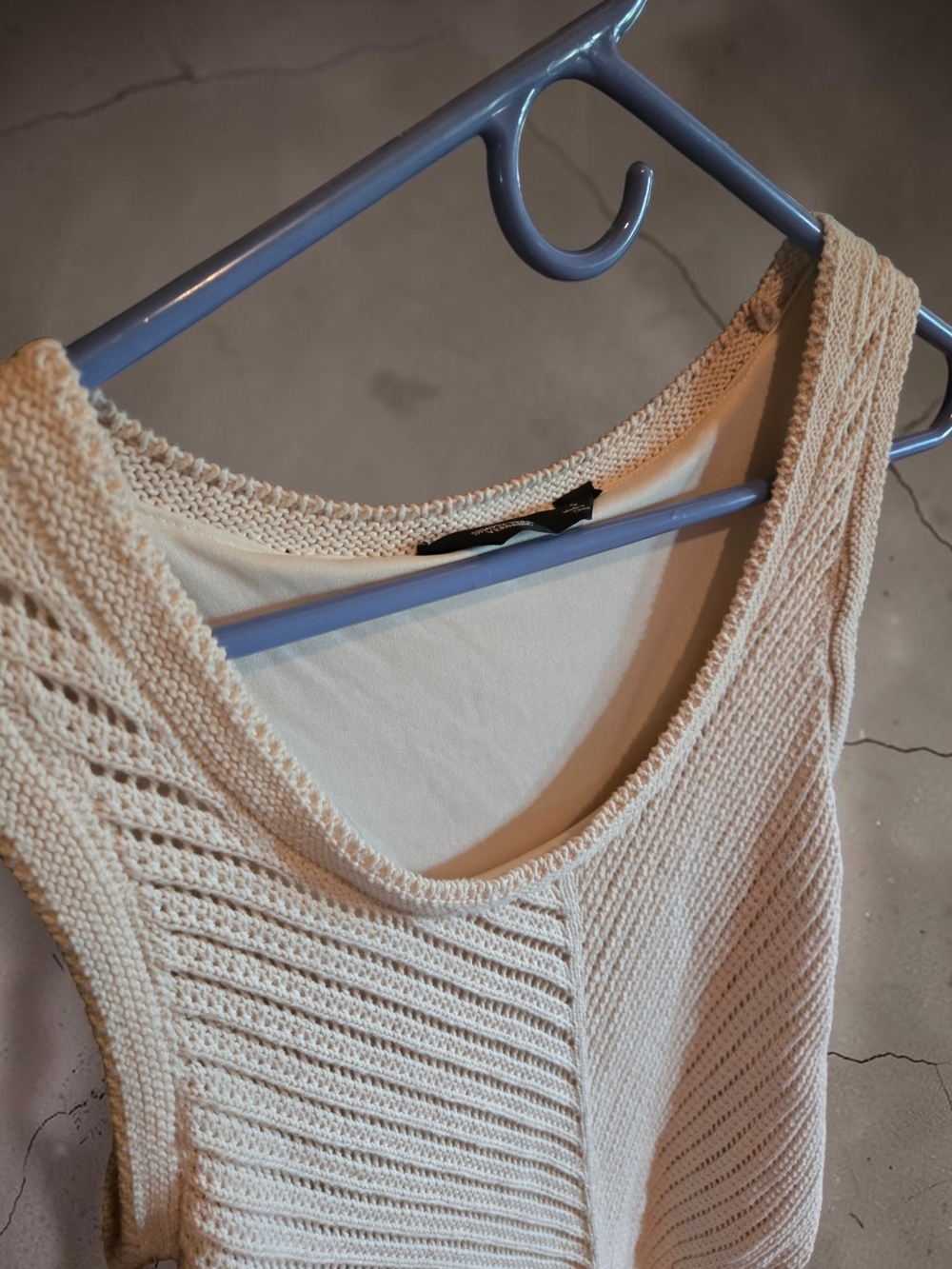 Simply Vera Vera Wang Cream Open-Knit Tank Top Size Small